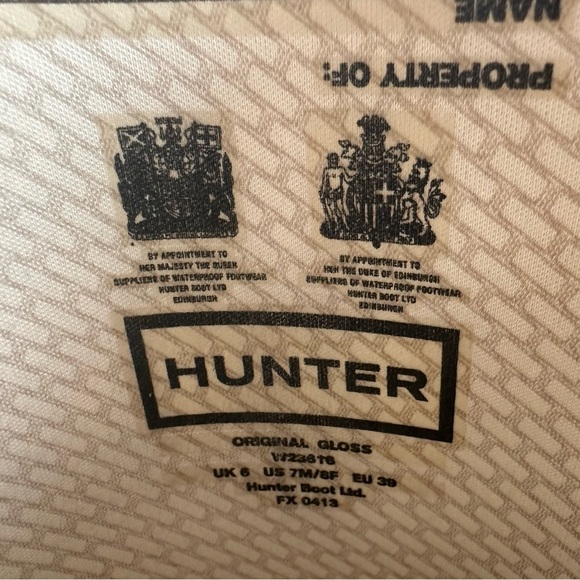 HUNTER Women's Original Tall Gloss Rain Boots | Black SZ 8F/7M - Picture 7 of 7